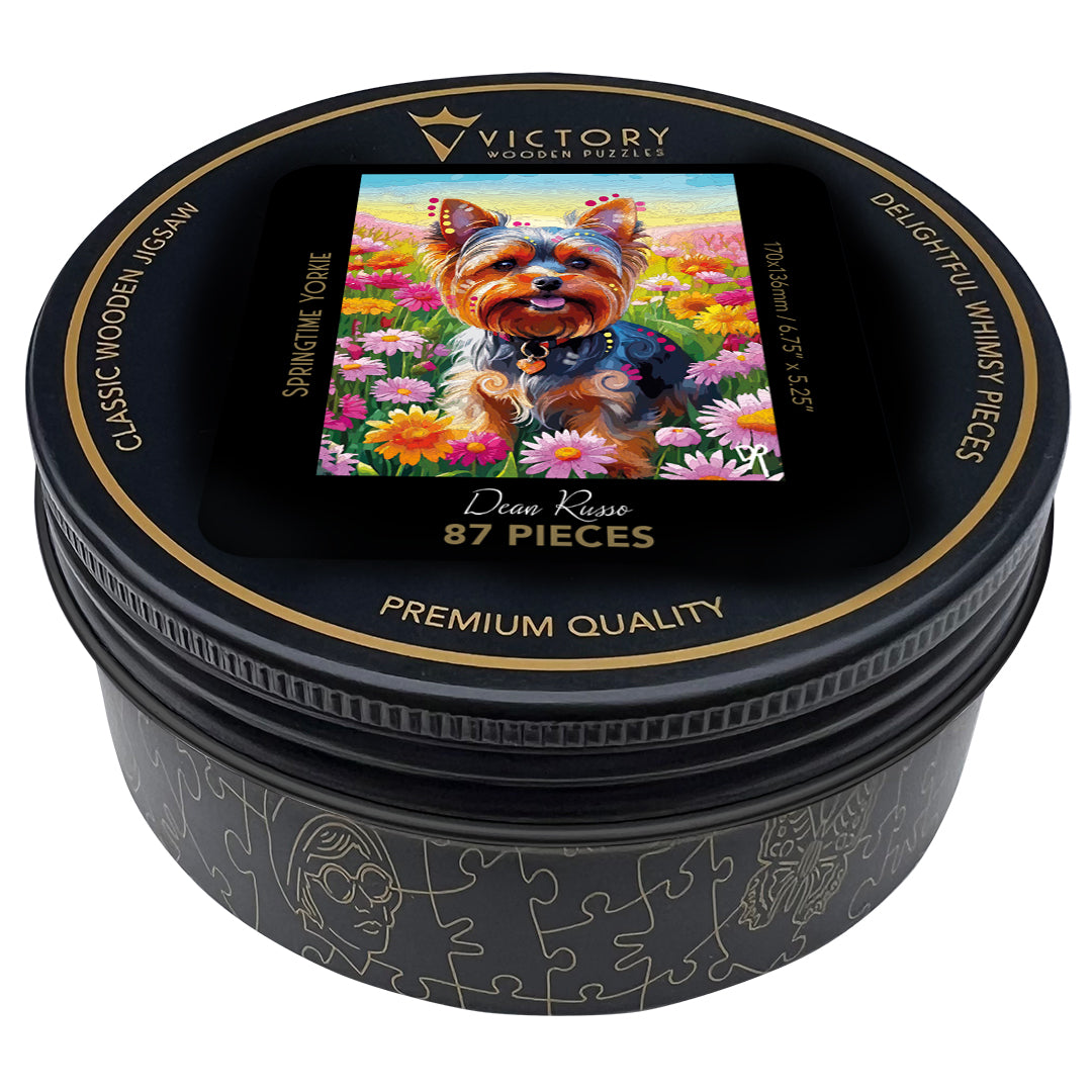 Victory Wooden Jigsaw Puzzles | Springtime Yorkie MINI QT
